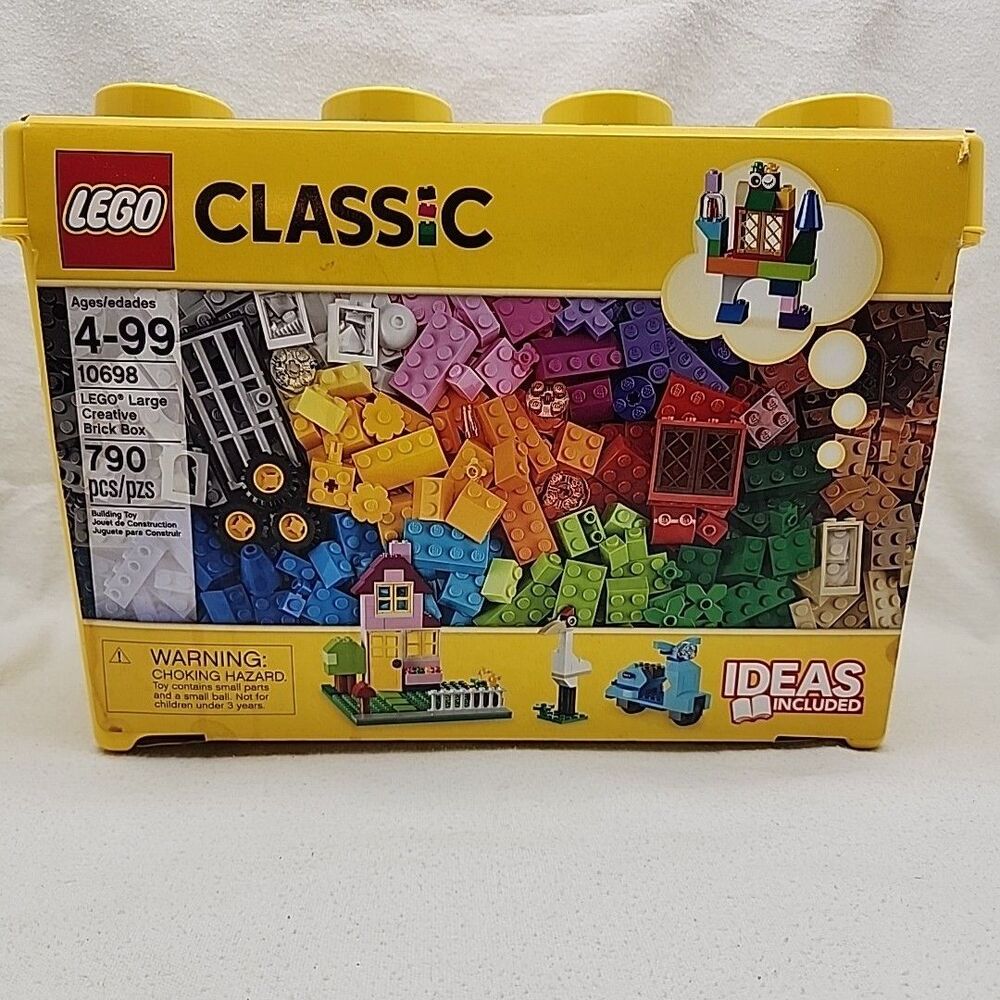Lego Classic Large Creative Brick Box #10698 790 Pieces With Ideas Instructions